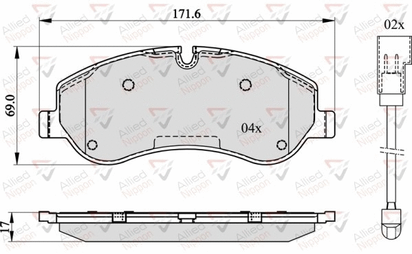 Brake Pad Set, disc brake (ADB22142)