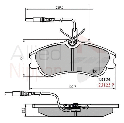 Brake Pad Set, disc brake (ADB1174)