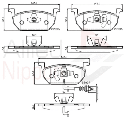 Brake Pad Set, disc brake (ADB12224)