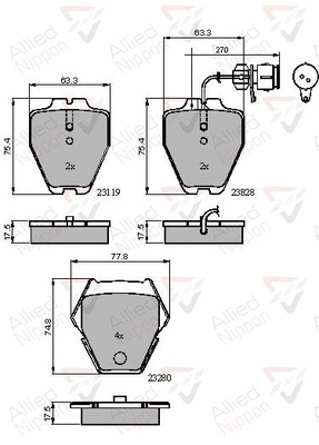 Brake Pad Set, disc brake (ADB11770)