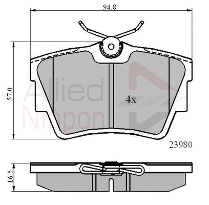 Brake Pad Set, disc brake (ADB0874)