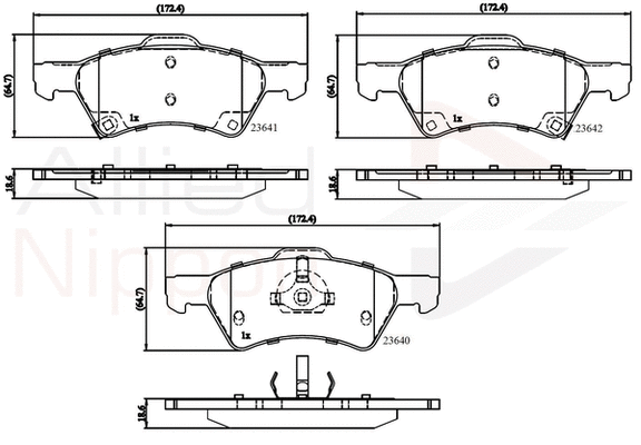 Brake Pad Set, disc brake (ADB31163)