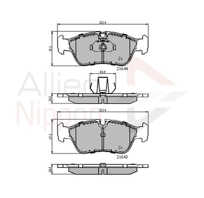 Brake Pad Set, disc brake (ADB01023)