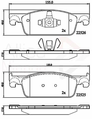 Brake Pad Set, disc brake (ADB02316)