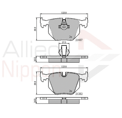 Brake Pad Set, disc brake (ADB01547)