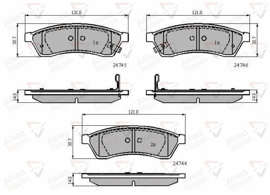 Brake Pad Set, disc brake (ADB31568)