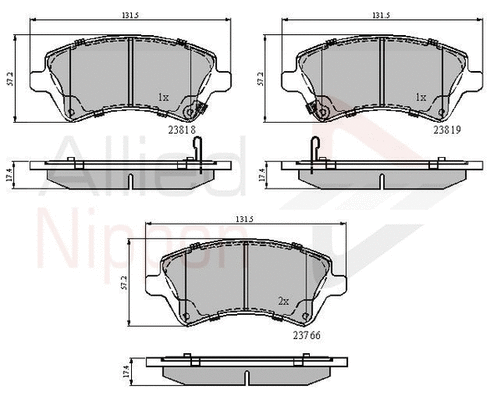 Brake Pad Set, disc brake (ADB31154)