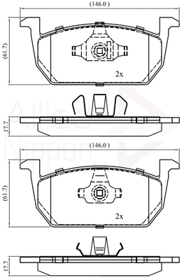 Brake Pad Set, disc brake (ADB02389)