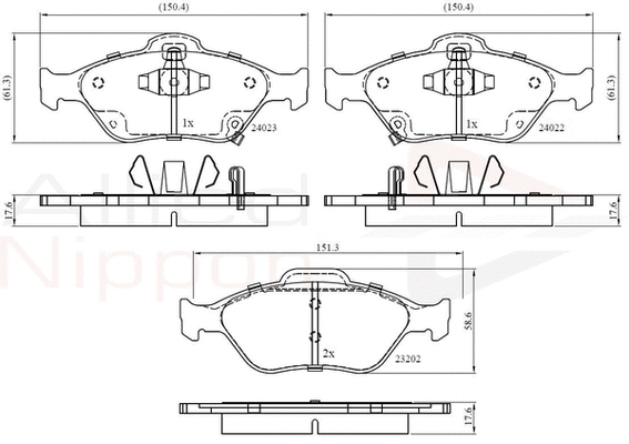 Brake Pad Set, disc brake (ADB31637)