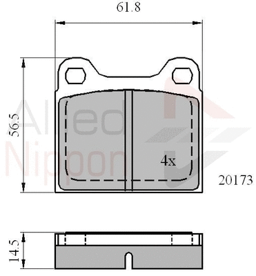 Brake Pad Set, disc brake (ADB0731)
