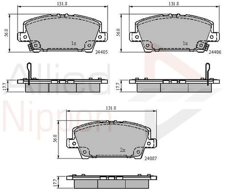 Brake Pad Set, disc brake (ADB31586)