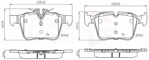 Brake Pad Set, disc brake (ADB02345)