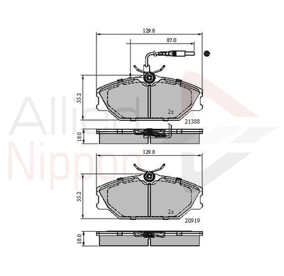 Brake Pad Set, disc brake (ADB1526)