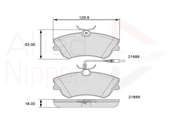 Brake Pad Set, disc brake (ADB11539)