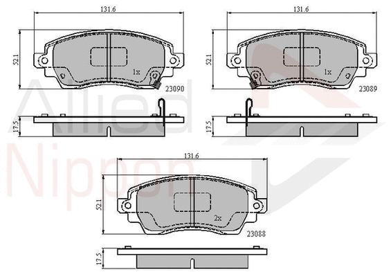 Brake Pad Set, disc brake (ADB3908)