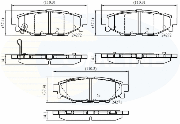 Brake Pad Set, disc brake (CBP36052)
