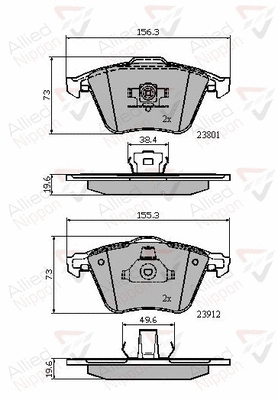Brake Pad Set, disc brake (ADB01752)
