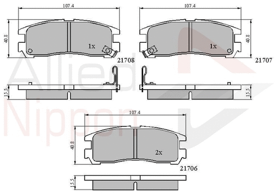Brake Pad Set, disc brake (ADB3468)