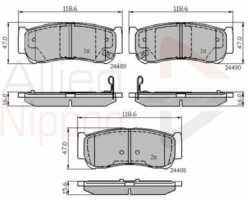 Brake Pad Set, disc brake (ADB31714)