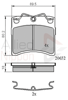 Brake Pad Set, disc brake (ADB0925)