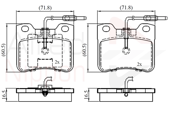 Brake Pad Set, disc brake (ADB1231)