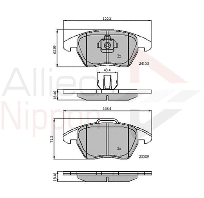 Brake Pad Set, disc brake (ADB01308)