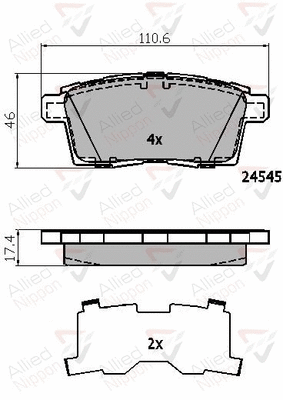 Brake Pad Set, disc brake (ADB01731)