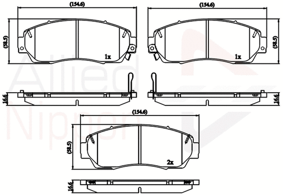 Brake Pad Set, disc brake (ADB32273)