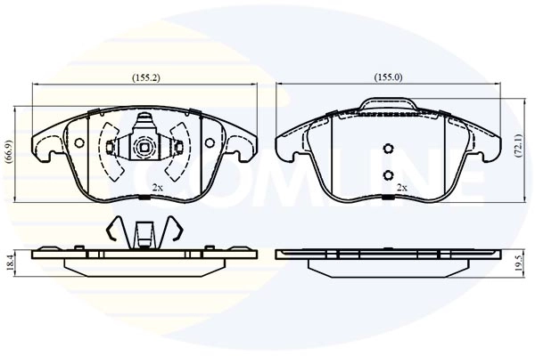 Brake Pad Set, disc brake (CBP03002)