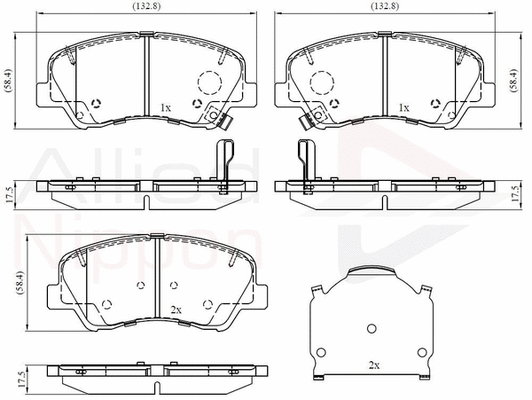 Brake Pad Set, disc brake (ADB32493)