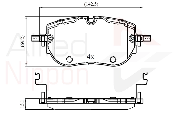 Brake Pad Set, disc brake (ADB03412)