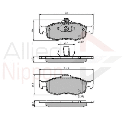 Brake Pad Set, disc brake (ADB0514)