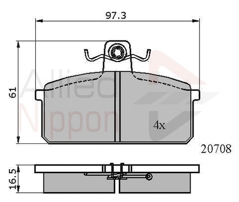 Brake Pad Set, disc brake (ADB0204)