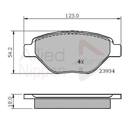 Brake Pad Set, disc brake (ADB01159)