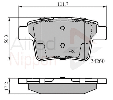 Brake Pad Set, disc brake (ADB01557)