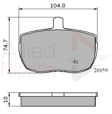 Brake Pad Set, disc brake (ADB0319)