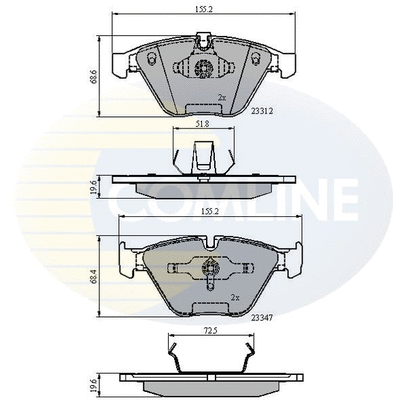 Brake Pad Set, disc brake (CBP02033)