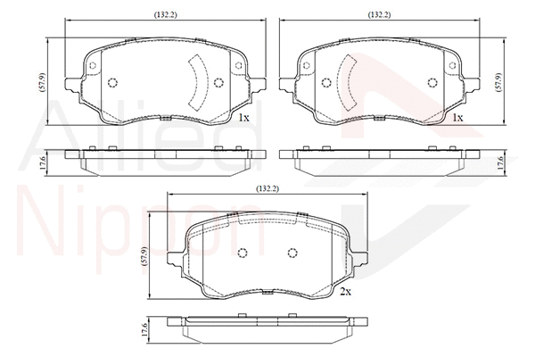 Brake Pad Set, disc brake (ADB02740)