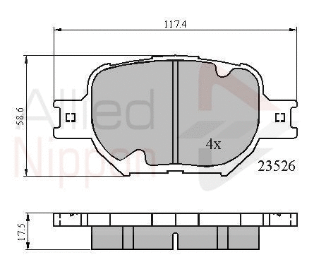 Brake Pad Set, disc brake (ADB0896)