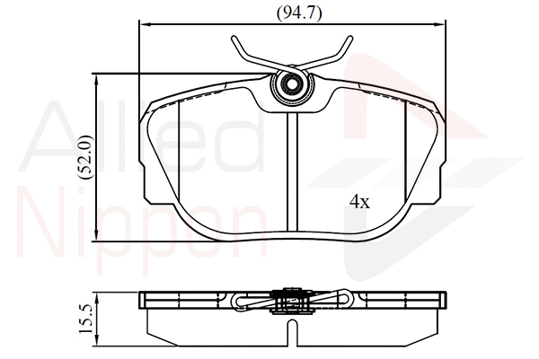 Brake Pad Set, disc brake (ADB01093)