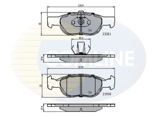 Brake Pad Set, disc brake (CBP01018)