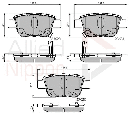 Brake Pad Set, disc brake (ADB31141)