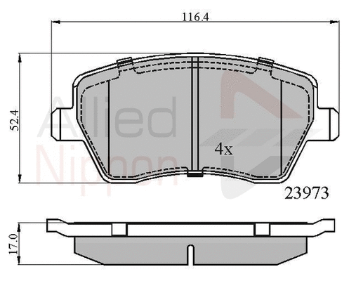 Brake Pad Set, disc brake (ADB0984)