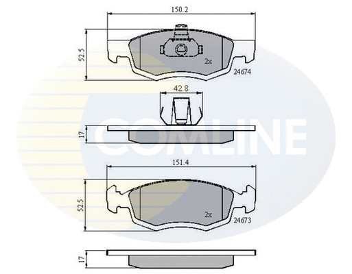 Brake Pad Set, disc brake (CBP01791)