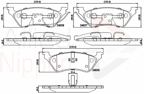 Brake Pad Set, disc brake (ADB01164)