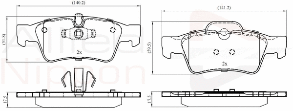 Brake Pad Set, disc brake (ADB06059)
