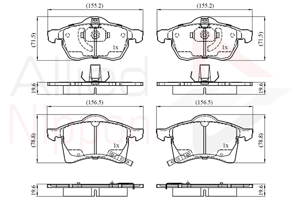 Brake Pad Set, disc brake (ADB3583)