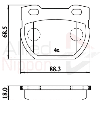 Brake Pad Set, disc brake (ADB02215)