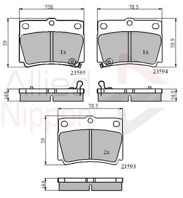 Brake Pad Set, disc brake (ADB3775)