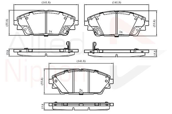 Brake Pad Set, disc brake (ADB33527)